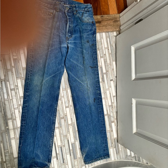 Vtg 80s Levi’s 501 Fly Button Red Tab Denim Jeans 36  Usa Made 501-0115 AS IS - Picture 7 of 16